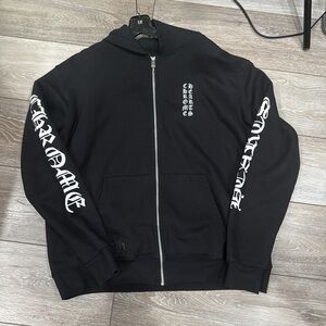 Authentic Chrome Heart Black Zip-Up Hoodie